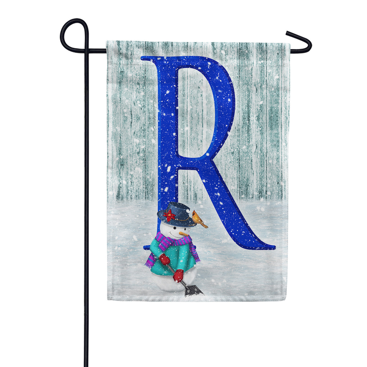 Just Keep Shovelin' Double Sided Monogram Garden Flag