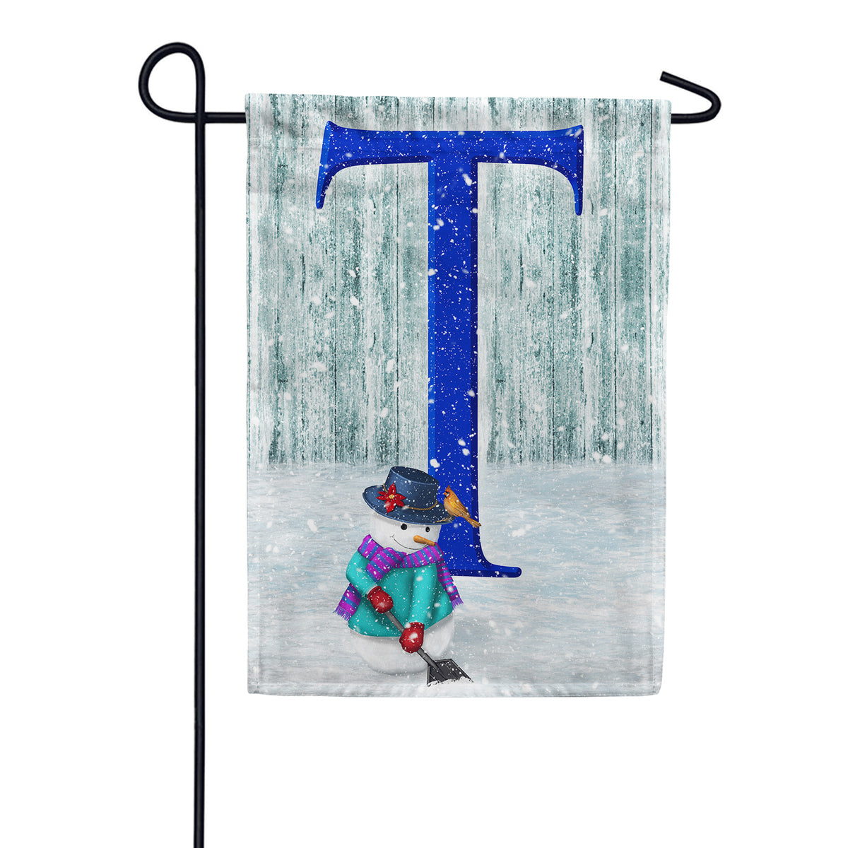 Just Keep Shovelin' Double Sided Monogram Garden Flag