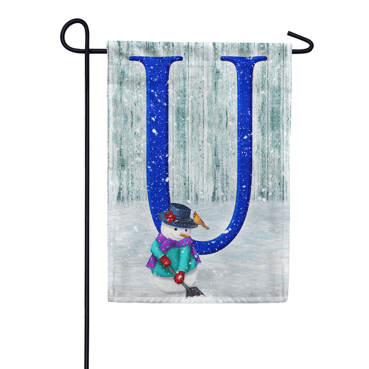 Just Keep Shovelin' Double Sided Monogram Garden Flag