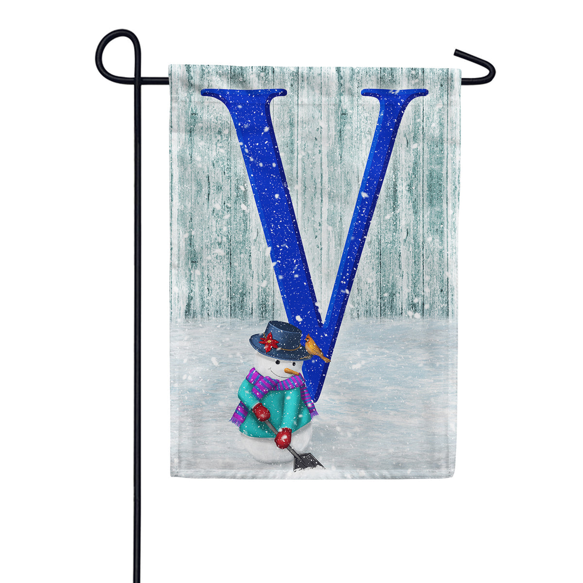 Just Keep Shovelin' Double Sided Monogram Garden Flag