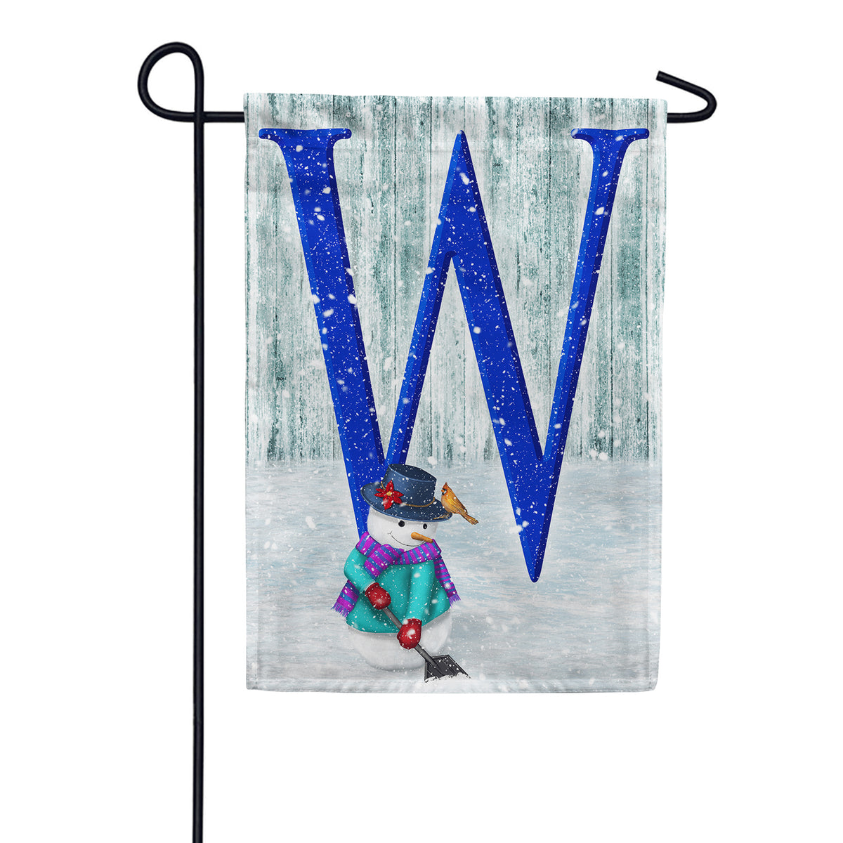 Just Keep Shovelin' Double Sided Monogram Garden Flag