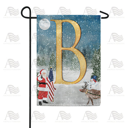 Merry Christmas USA Double Sided Monogram Garden Flag