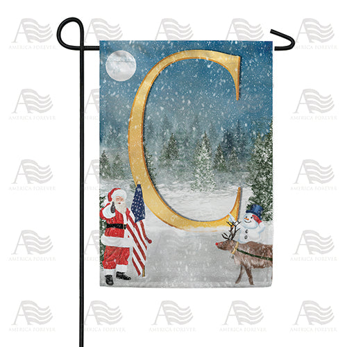 Merry Christmas USA Double Sided Monogram Garden Flag