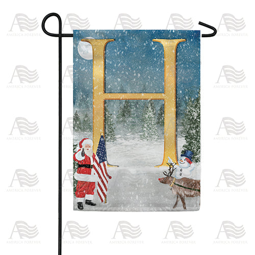 Merry Christmas USA Double Sided Monogram Garden Flag