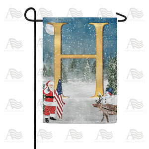 Merry Christmas USA Double Sided Monogram Garden Flag