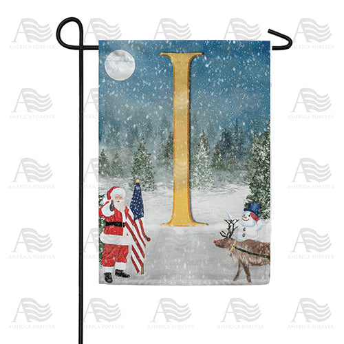 Merry Christmas USA Double Sided Monogram Garden Flag