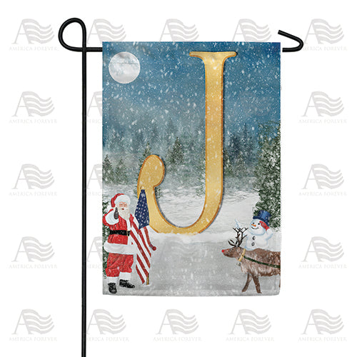 Merry Christmas USA Double Sided Monogram Garden Flag