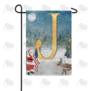 Merry Christmas USA Double Sided Monogram Garden Flag