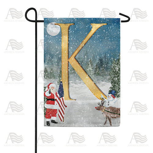 Merry Christmas USA Double Sided Monogram Garden Flag