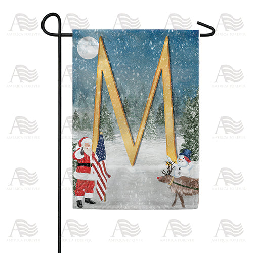 Merry Christmas USA Double Sided Monogram Garden Flag