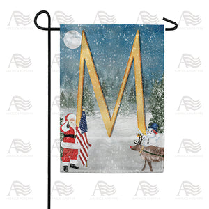 Merry Christmas USA Double Sided Monogram Garden Flag