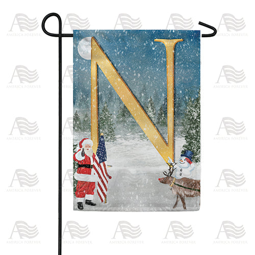 Merry Christmas USA Double Sided Monogram Garden Flag