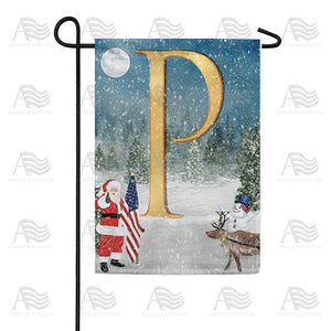 Merry Christmas USA Double Sided Monogram Garden Flag