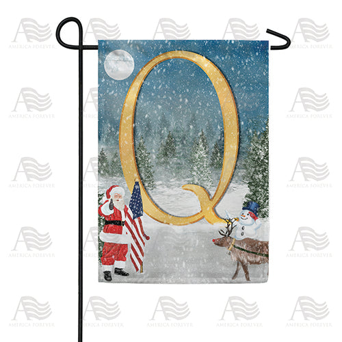 Merry Christmas USA Double Sided Monogram Garden Flag