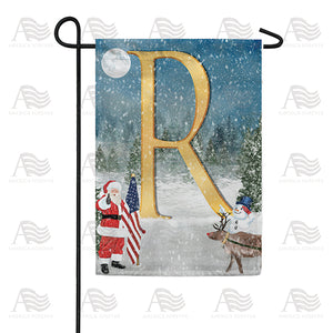 Merry Christmas USA Double Sided Monogram Garden Flag