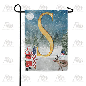 Merry Christmas USA Double Sided Monogram Garden Flag