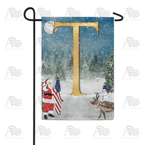 Merry Christmas USA Double Sided Monogram Garden Flag