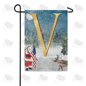 Merry Christmas USA Double Sided Monogram Garden Flag