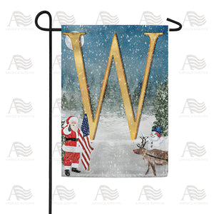 Merry Christmas USA Double Sided Monogram Garden Flag