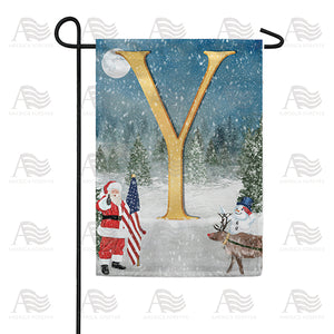 Merry Christmas USA Double Sided Monogram Garden Flag