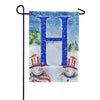 Uncle Snowman Double Sided Monogram Garden Flag