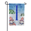 Uncle Snowman Double Sided Monogram Garden Flag