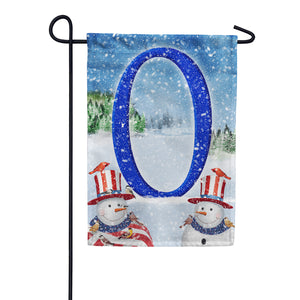 Uncle Snowman Double Sided Monogram Garden Flag