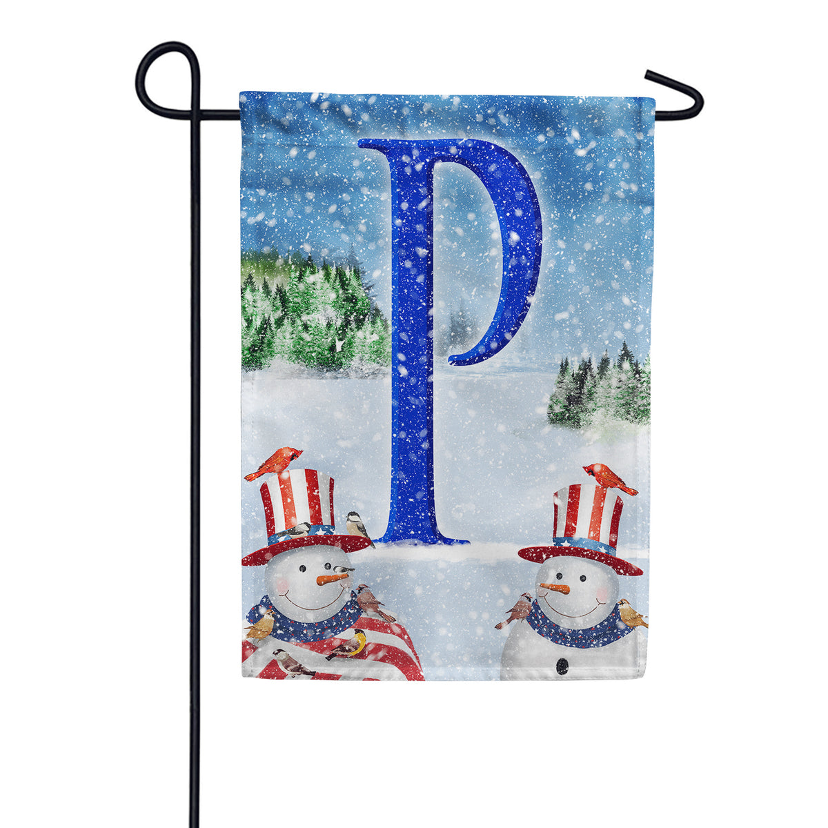 Uncle Snowman Double Sided Monogram Garden Flag