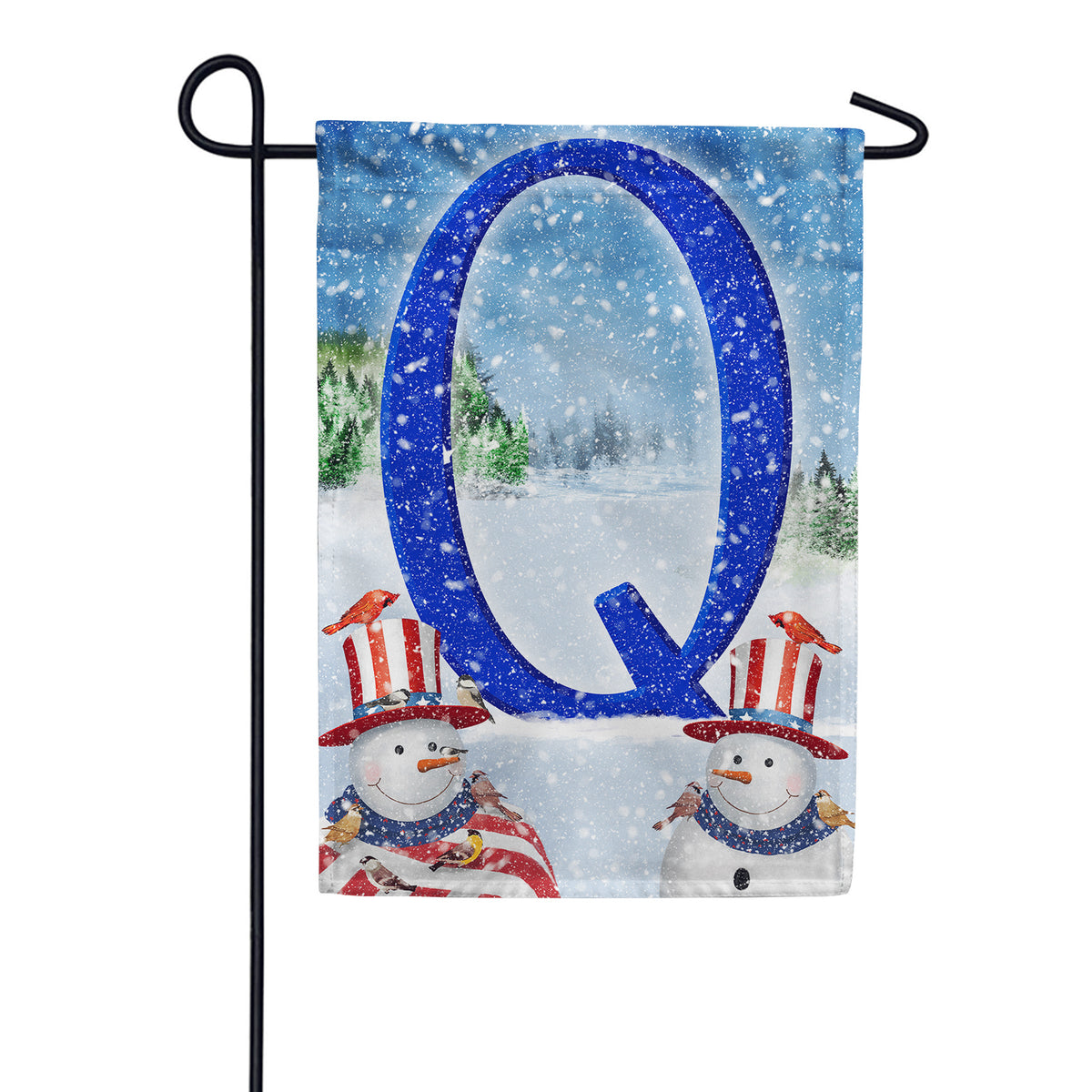 Uncle Snowman Double Sided Monogram Garden Flag