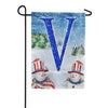Uncle Snowman Double Sided Monogram Garden Flag