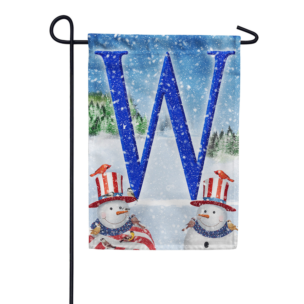 Uncle Snowman Double Sided Monogram Garden Flag