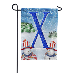 Uncle Snowman Double Sided Monogram Garden Flag