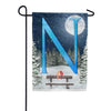 Winter Moon Double Sided Monogram Garden Flag