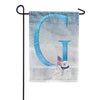Polar Bear Snow Family Double Sided Monogram Garden Flag