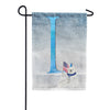 Polar Bear Snow Family Double Sided Monogram Garden Flag