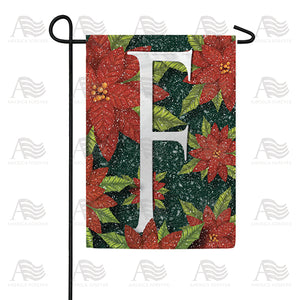 Snowy Poinsettias Double Sided Monogram Garden Flag