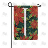 Snowy Poinsettias Double Sided Monogram Garden Flag