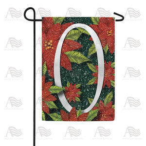 Snowy Poinsettias Double Sided Monogram Garden Flag