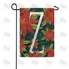 Snowy Poinsettias Double Sided Monogram Garden Flag
