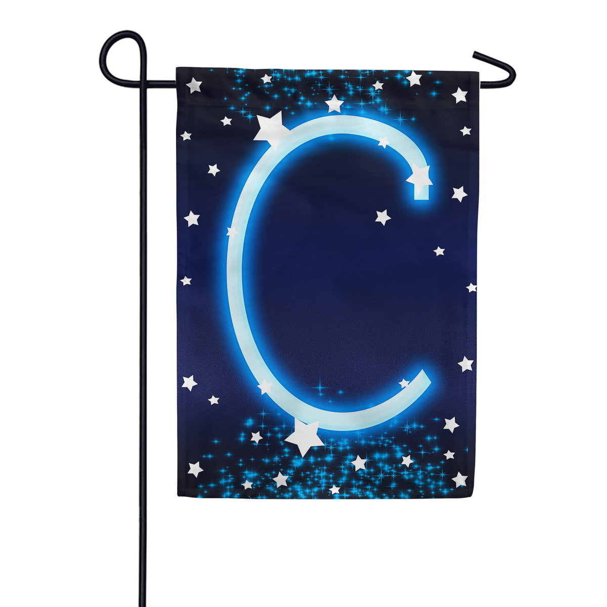 New Year Starlight Monogram Garden Flag