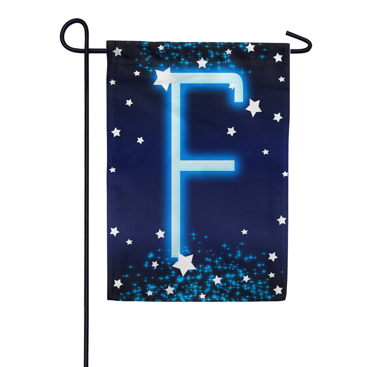 New Year Starlight Monogram Garden Flag