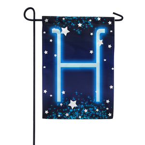 New Year Starlight Monogram Garden Flag