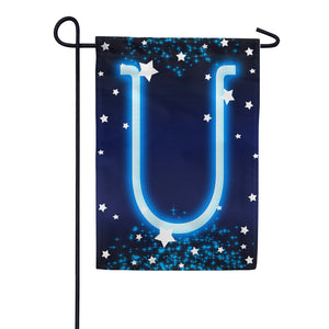 New Year Starlight Monogram Garden Flag