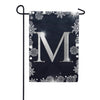 Silver Snowflakes Monogram Double Sided Garden Flag
