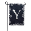 Silver Snowflakes Monogram Double Sided Garden Flag