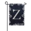 Silver Snowflakes Monogram Double Sided Garden Flag