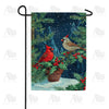 Winter Cardinals Holly Berries Night Scene Double Sided Garden Flag