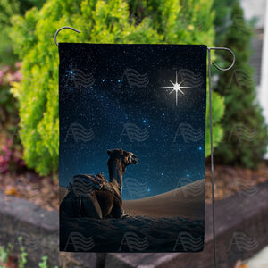 Camel Under Star Christmas Double Sided Garden Flag