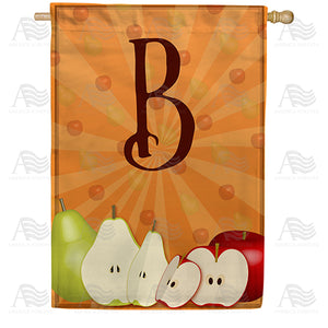 Apples & Pears Monogram Double Sided House Flag