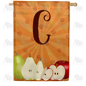 Apples & Pears Monogram Double Sided House Flag